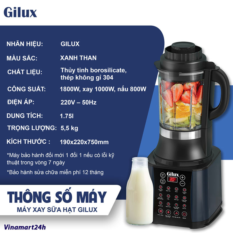 Máy Làm Sữa Hạt Đa Năng Gilux 14in 1 Cao Cấp