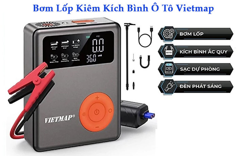 Bơm Lốp Kiêm Kích Bình Ô Tô Vietmap Chính Hãng