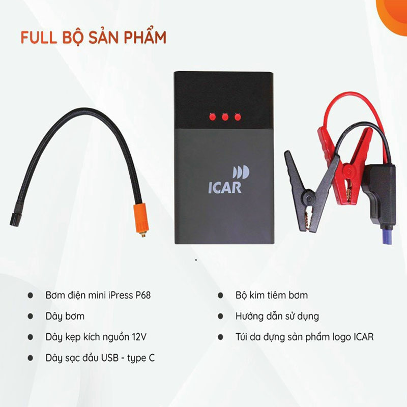 Bơm Lốp Kiêm Kích Bình ICAR P68 Đa Năng