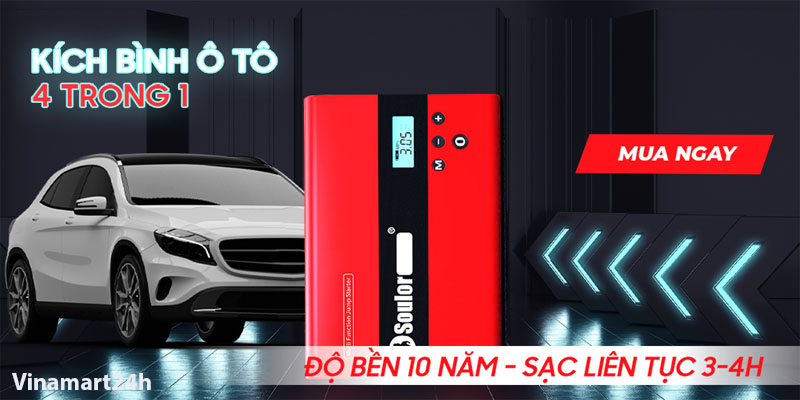 Bơm Lốp Kiêm Kích Bình Ô Tô Soulor 69800mAh Nhật Bản