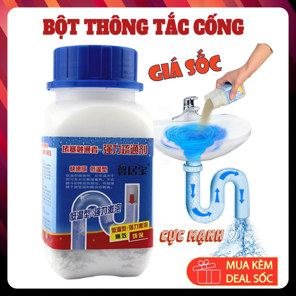 Bột thông tắc cống, Toilet, Bồn rửa bát, Chậu rửa mặt – Xử lý tắc nghẽn đường ống, bồn cầu cực mạnh , Khử mùi hôi | Shopee Việt Nam