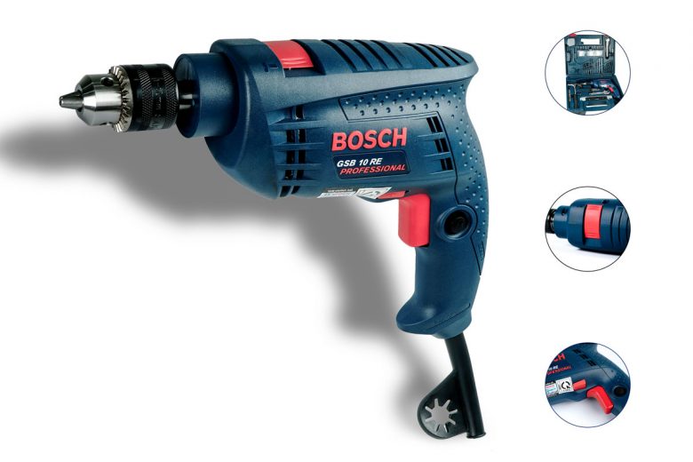 Máy khoan động lực 10mm kèm bộ mũi khoan Bosch GSB 10RE - Siêu thị Dụng Cụ Vàng