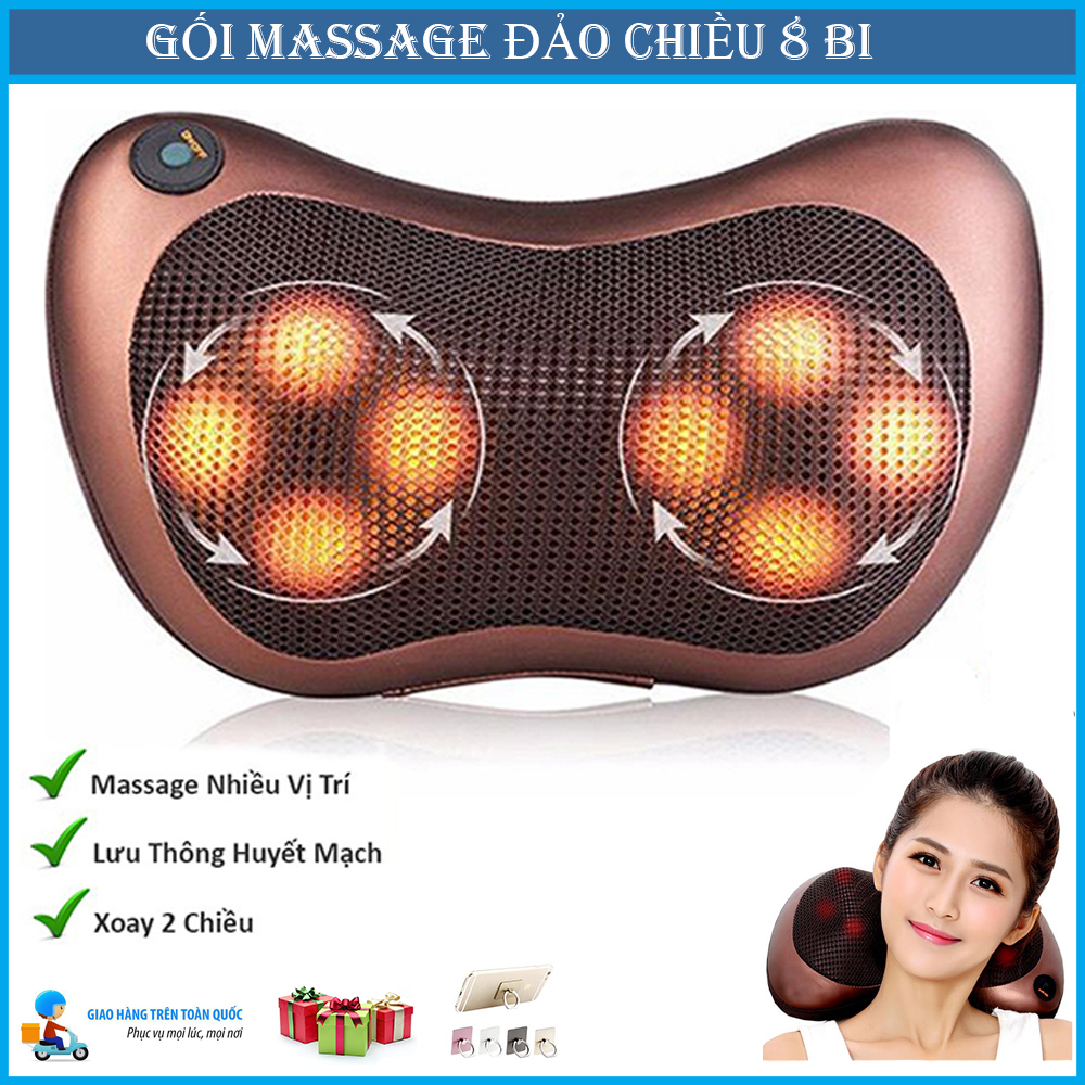 Gối Massage ,Gối Massage Hồng Ngoại Đảo Chiều,Massage Hồng Ngoại Thiết Kế Gọn Nhẹ,Dùng Cho Nhiều Vị Trí Trên Cơ Thể,tặng kèm móc dán điện thoại. | Lazada.vn