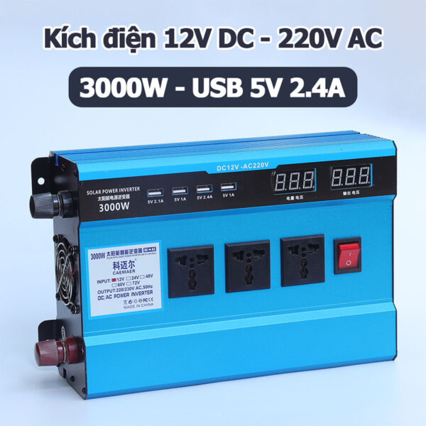 Bộ Kích Điện 12V DC Sang 220V AC 3000W Chính Hãng